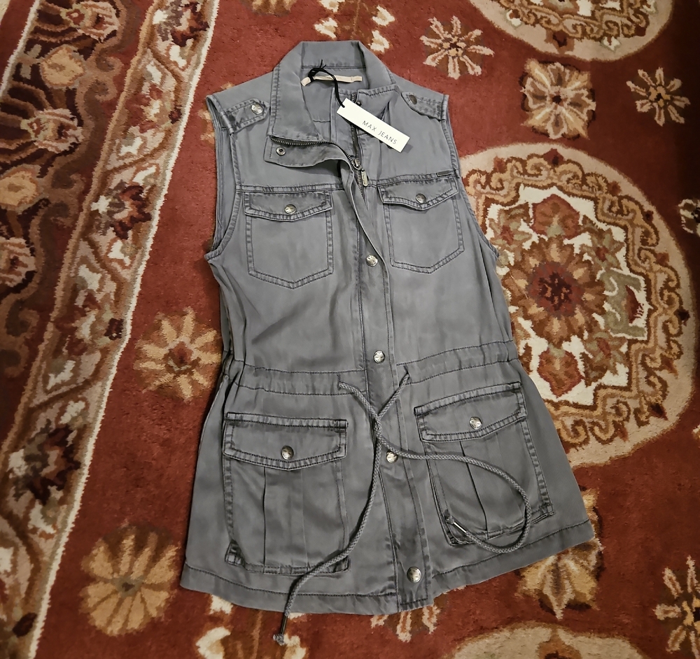 Max Jeans Charcoal Utility Vest